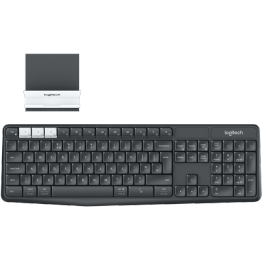Tastatura Logitech K375s Multi Device , Fara Fir , USB Receiver , Bluetooth Smart , Stand smartphone/tableta universal , Negru